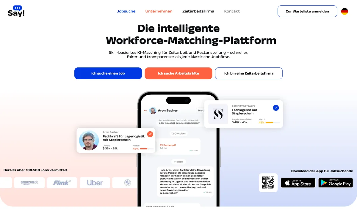 SAY App — Produkt